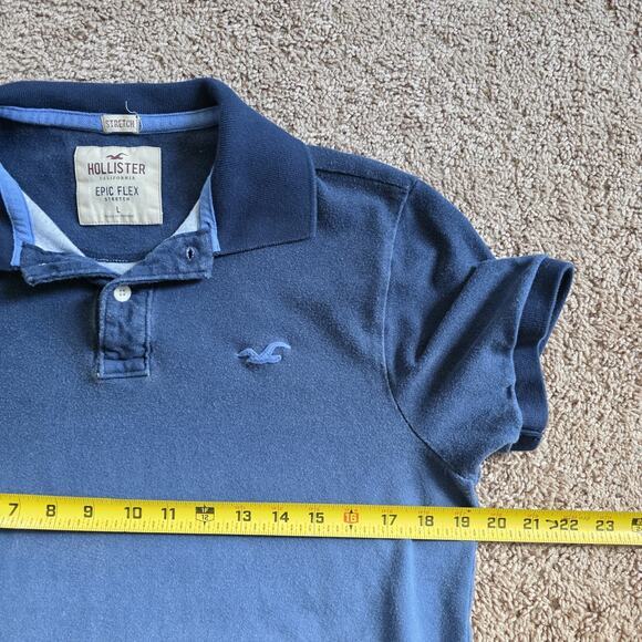 Vintage Y2K Hollister Shirt Men L Blue Ombre Embroidered Logo Tee Surf Skater - Picture 6 of 8